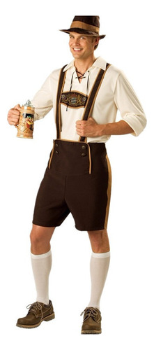 Hombre Bavarian Lederhosen German Oktoberfest Cosplay Disfraz A