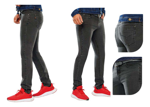Imagen 3 de 3 de Jean Hombre Lycrado Gris Bota Regular Gran Jeans 42022096