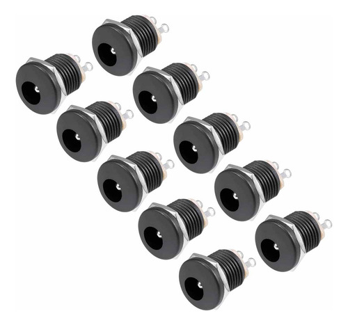 10 Conectores Jack Femea P4 2,1mm Com Rosca P/ Pci Pedais