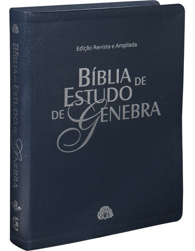 Bíblia De Estudo De Genebra Couro Azul Almeida Revista (ara)