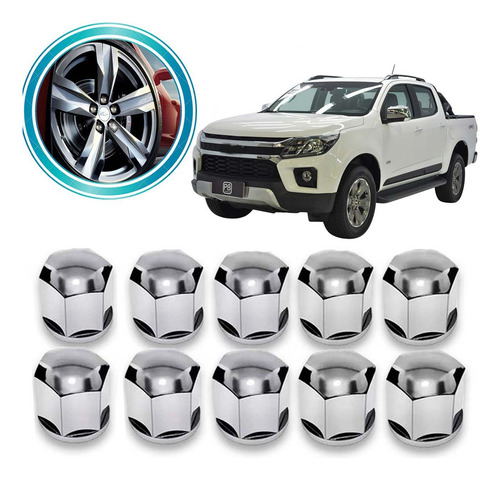 24 Capinhas Porca Pneu Carro Caminhonete Lisa S10 Montero