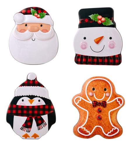 Recipientes Para Doces, Lata Para Biscoitos De Natal, Papel