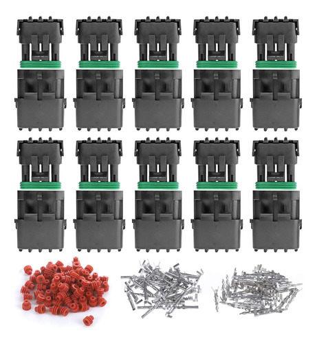 10 Kit 4 Pine Conector 18 Awg Impermeable Electrico In