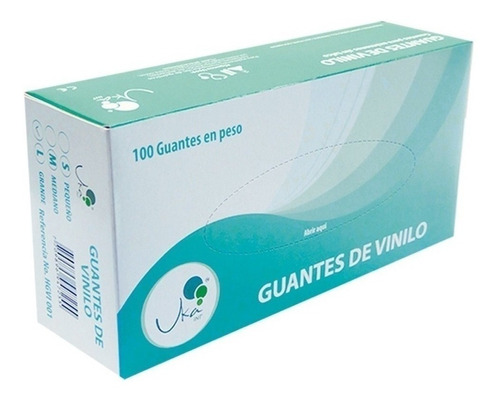 Guantes descartables Uka Int color transparente talle L de vinilo x 100 unidades