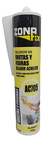 2 Selladores Acrílico Grietas Y Fisuras Zonafix Blanco 400cc
