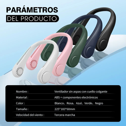 Ventilador De Cuello Portátil Sin Aspas Mini Usb Recargar
