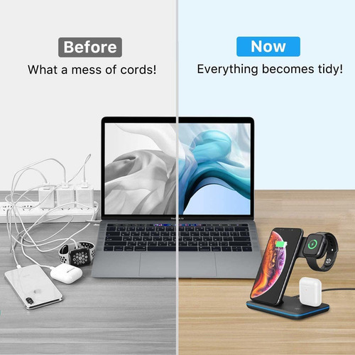 Cargador 3 En 1 Inalambrico Qi iPhone Apple Watch AirPods ®