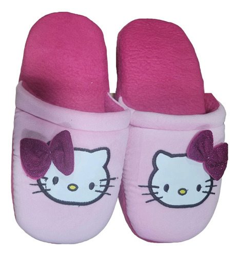 Pantuflas Bordadas De Hello Kitty Con Moños 