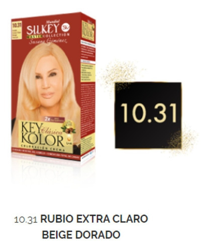  Silkey Tintura Key Kolor Clasica Kit Completo Tonos 10 Tono 10.31 Rubio extra claro beige dorado
