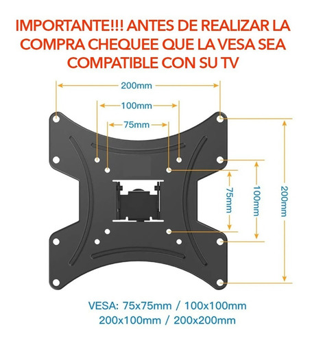 Soporte Tv Led Lcd Brazo Móvil Articulado Para 32 40 42 43