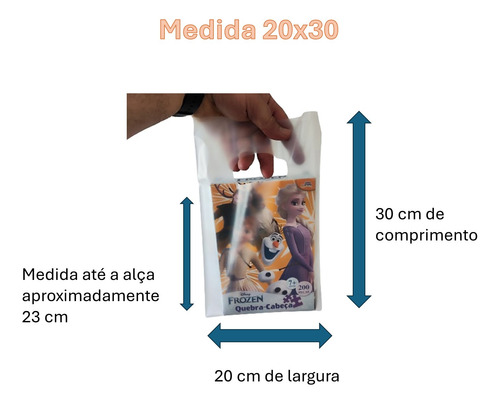 Kit 500 Sacolas Vazada 250 20x30 + 250 30x40 Esp. 13 Micras