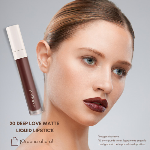 Labial Líquido Mate Farmasi - Larga Duración Y Color Intenso 20 Deep Love