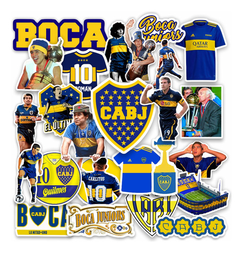 Pack  Stickers Calcomanias Vinilos Boca - Auto Termo Compu 