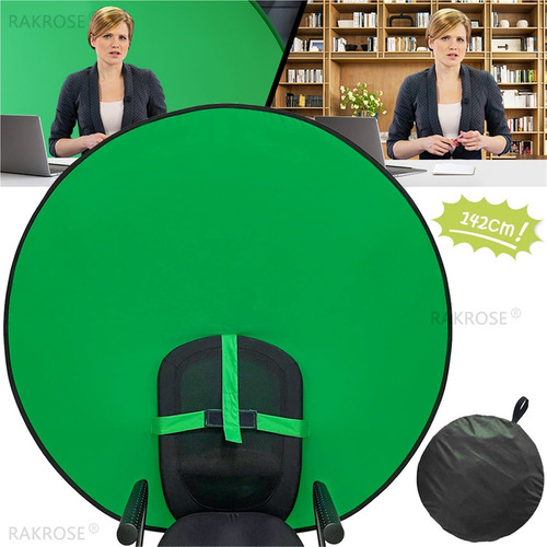 Fondo Chroma Key Pantalla Verde Redondo Plegable Transmision