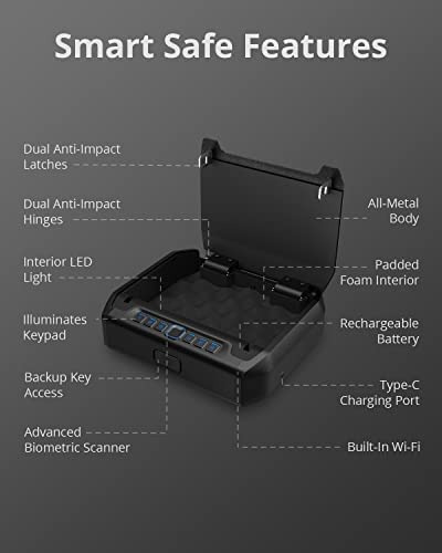 Imagen 4 de 8 de Eufy Security Smart Safe Wi-fi S10, Caja Fuerte Biométrica P