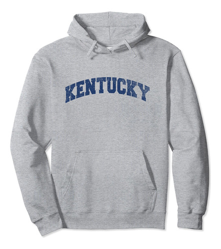 Sudadera Capucha Vintage Estilo Varsity De Kentucky Gri...