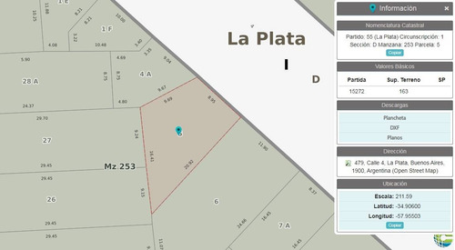 Lote Terreno En Venta Con Casa A Demoler En La Plata