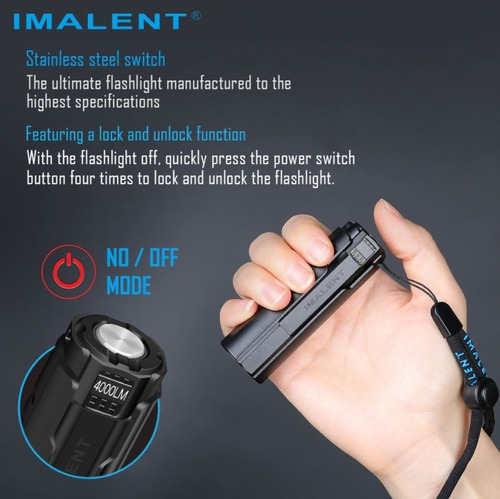 Lanterna Imalent Ld70 Edc 4000lm Oled Display Usb Magnético