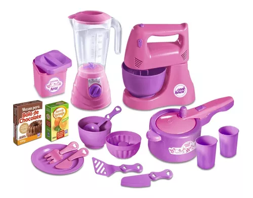 Cozinha Infantil Barbie C/ Panelinhas + Roupa Completa Jogo