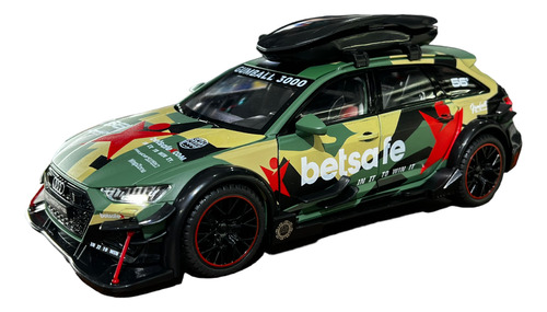 Miniatura Audi Rs6 Betsafe Acende Luz E Som Metal 1:24