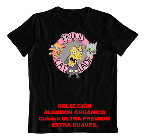 Polera - Dtf - Algodon Organico -simpson Abernathy Gatos