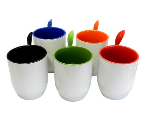 Taza Con Cuchara De Colores Personalizada