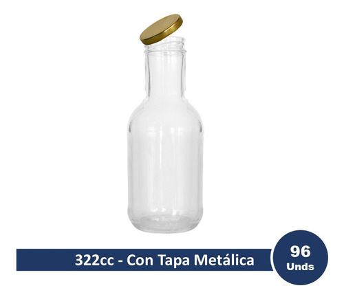 Botella De Vidrio Passatta 322cc Con Tapa Metálica