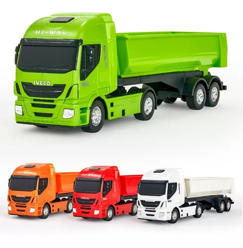 Caminhão De Brinquedo Carreta Caçamba Iveco Hi Way Miniatura - R$ 62