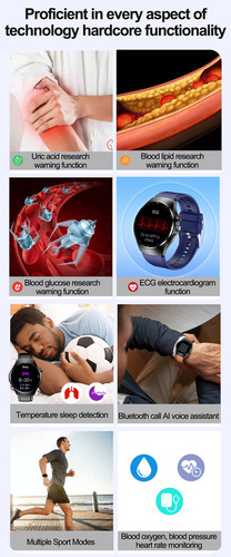 Reloj Inteligente Para Hombre Para Huawei Ios / Ecg /bg/bt
