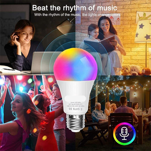 Smart Focos Alexa Wi-fi, Focus Led E27 9 W Rgb 2.4 Ghz,