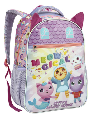 Mochila Escolar Infantil Menina Kittys Casa Magica Gatinha