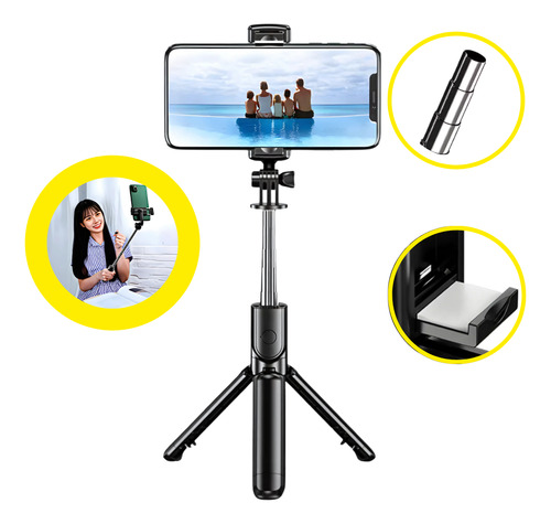 Bastão Selfie Tripé Ajustável Com Controle Para Smartphone