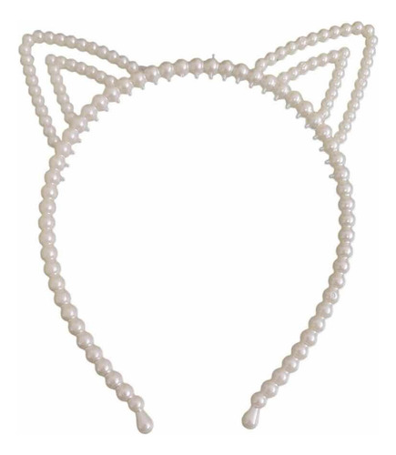 Cintillo Diadema Imitación Perlas Con Orejas De Gato Gatito