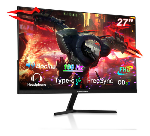 Monitor Gamer Xundefined 27  100hz Tipo C Bocina Hdmi+dp