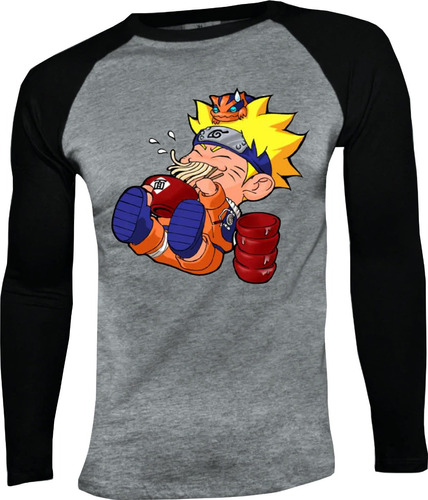 Camiseta Naruto Modelo 20 Manga Larga Camibuso Raglan