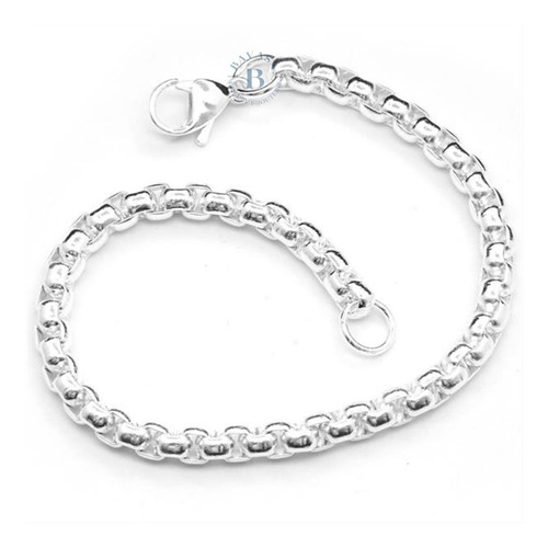 Pulsera Acero Blanco Rolo Cuadrado Acero Quirúrgico