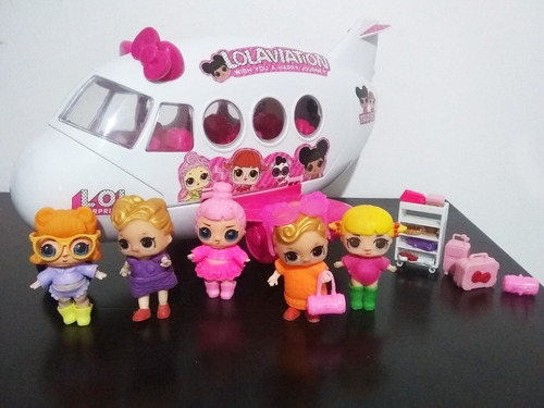 L.o.l Avión Con 5 Personajes + Accesorios