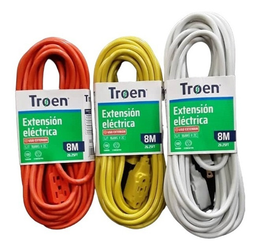 Extensión Eléctrica 8m 16awg X 2c Marca Troen 