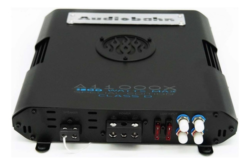 Amplificador Audiobahn A11000X Classe D para carros, picapes e SUV com 1 canal e 2200W preto