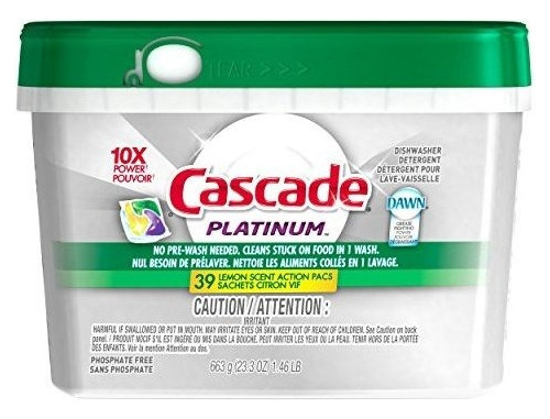 Cascade Platinum Actionpacs Dishwasher Detergent Lemon B
