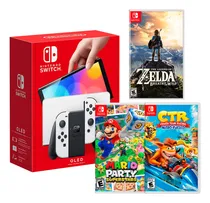Comprar Switch Oled Blanco + Zelda Breath + Ctr + Mario Superstar