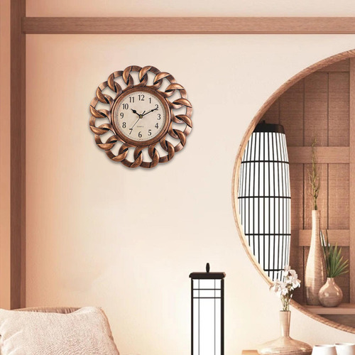 Reloj De Pared Retro Decorativo Fácil De Leer Bronce