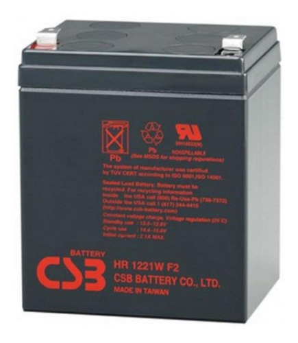 Bateria 12v, 5ah Csb Hr1221w, 89,5x69x106 Mm 5 Anos