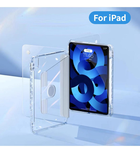 Funda Transparente Con Rotación De 360° Para Tableta 10.2 7/