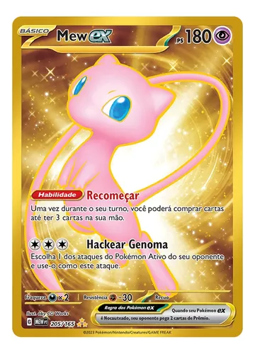 Carta Pokemon Mew Ex + 25 Cartas