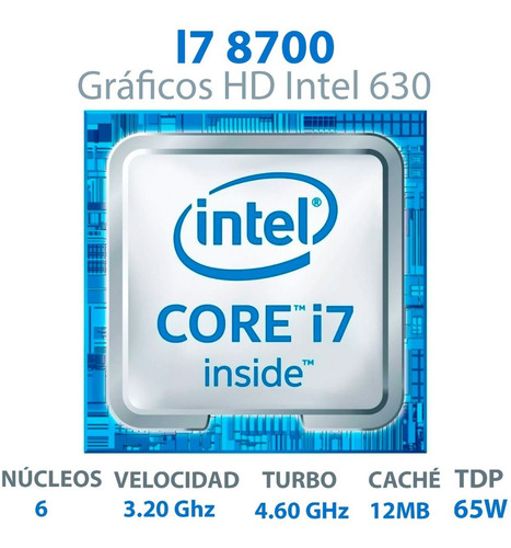 Procesador Intel Core I7-8700 6 Núcleos, Grafica Integrada. (Usado)