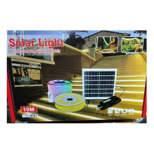 Cinta Led Solar Colores Exterior Luces Impermeable Rgb Color