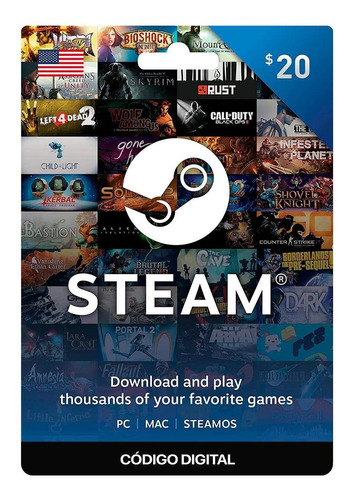 Gift Card 20 $ Steam (código Digital)