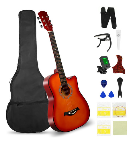 Guitarra Curva Acústica 38in Universal Kit De Guitarra