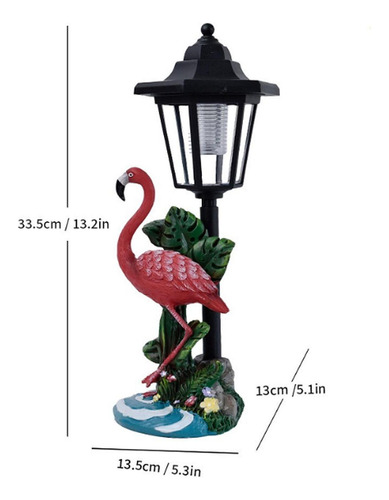 Figura De Flamenco De Patio, Luz Solar Con Energía,